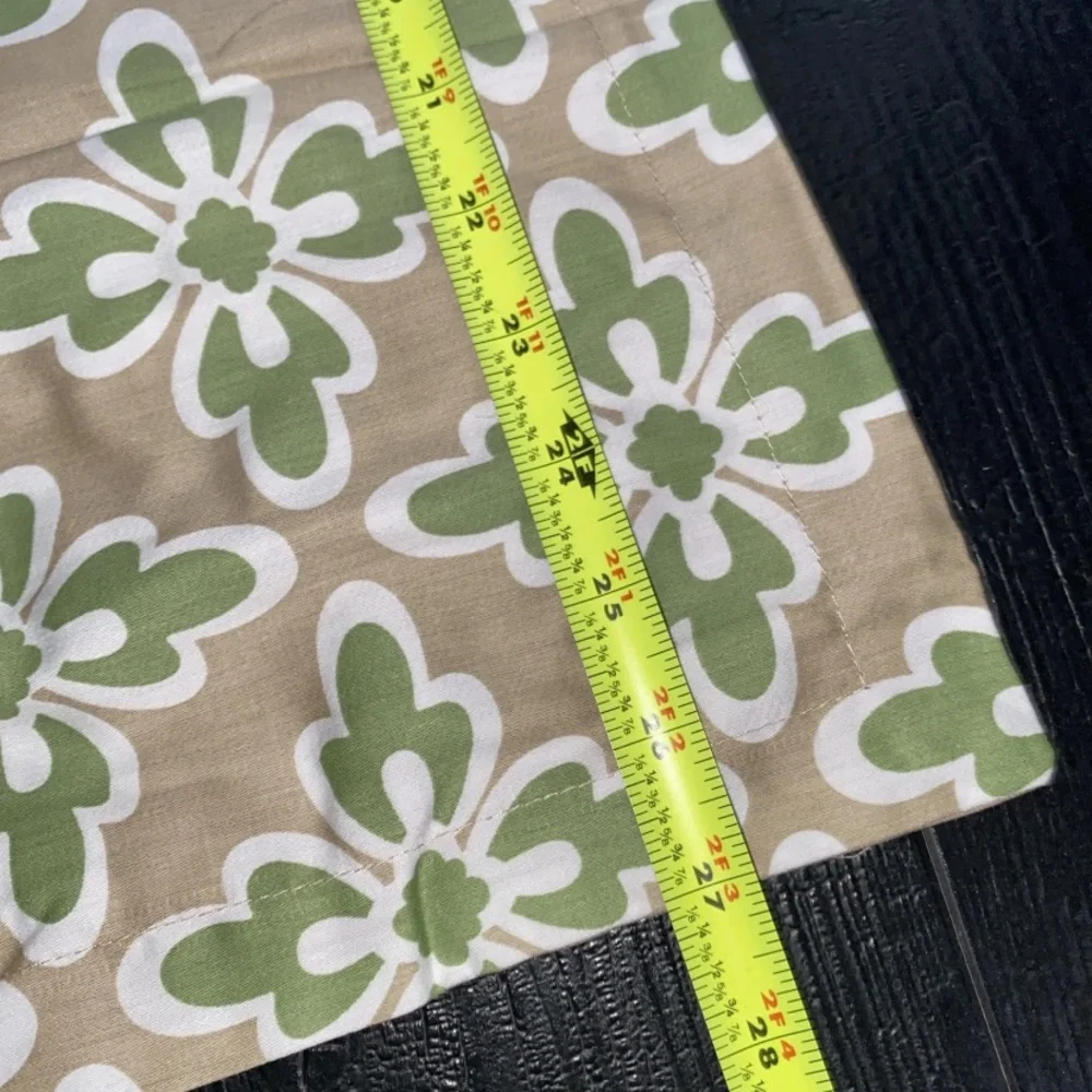 Cannon Vintage Euro Sham Pillowcase Set (2) Green‎ Tan Floral NEW Deadstock